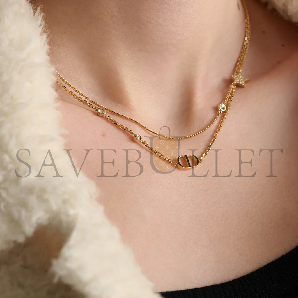D*or petit cd double chain necklace n1155pmtcy_d301
